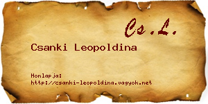 Csanki Leopoldina névjegykártya